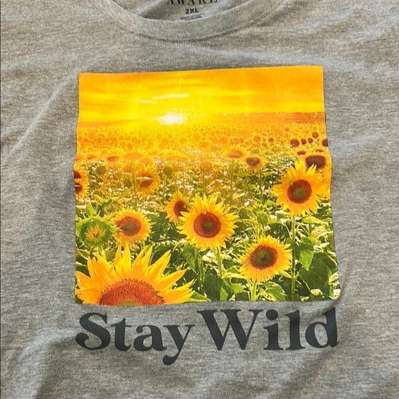 Awake Gray Graphic T-Shirt with Crew Neck and Short Sleeves - Picture 3 of 5